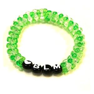 2/$12 Green and Clear Black Lives Matter Bracelet